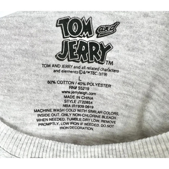 NEW Tom & Jerry Cartoon Retro Graphic Tank Top Shirt Womens Large Cotton Blend - Picture 4 of 4